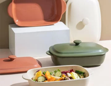 fuente de cerámica para hornear con tapa al por mayor-1