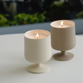 Ceramic Made Empty Candle Jars Wholesale With Pedestals