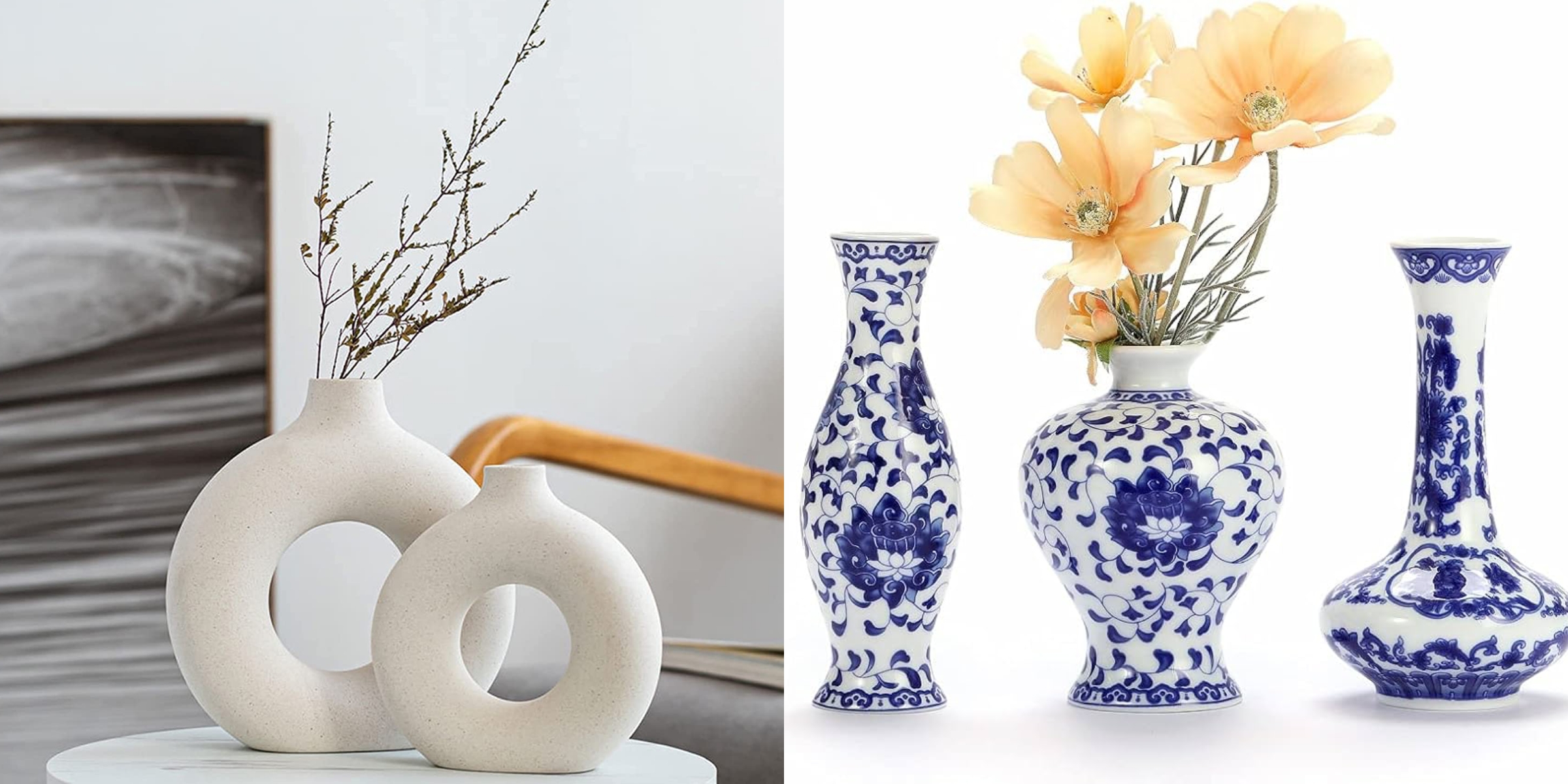 ceramic vase vs. porcelain vase