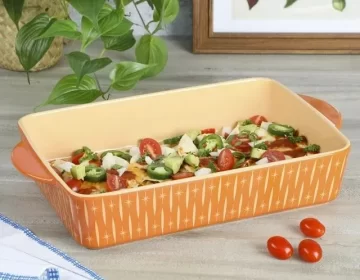 أواني خبز بالجملة مانعة للالتصاق، طبق خبز سيراميك مستطيل الشكل-1