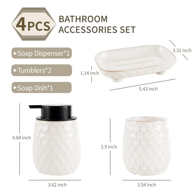 4-Piece Customize Bathroom Sets, Ceramic Bath Accessories Bulk-3