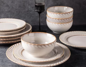 Luxury Wholesale Tableware Set Custom Ceramic Plate Bowl Dinnerware Set 2