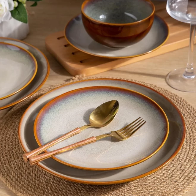 Tan Restaurant Crockery Wholesale, Custom Plates and Bowls-3