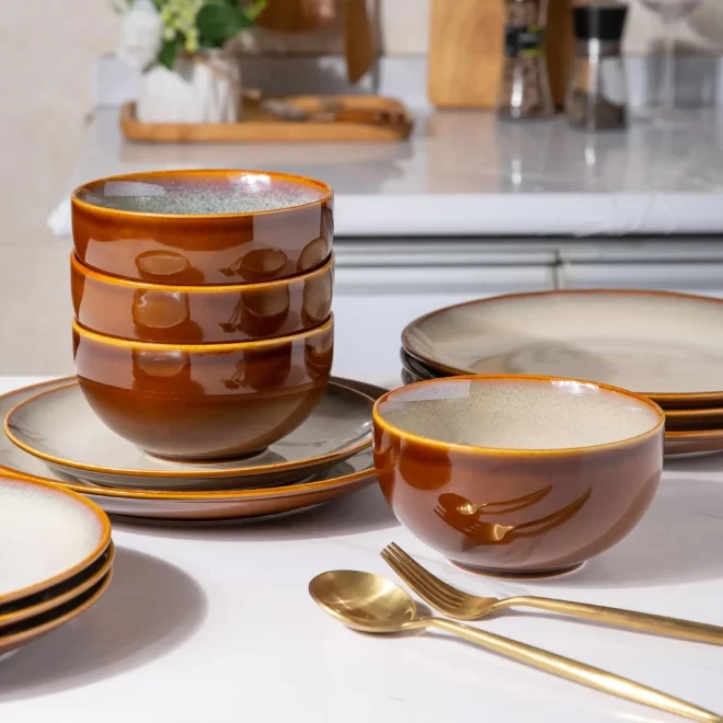 Tan Restaurant Crockery Wholesale, Custom Plates and Bowls-6