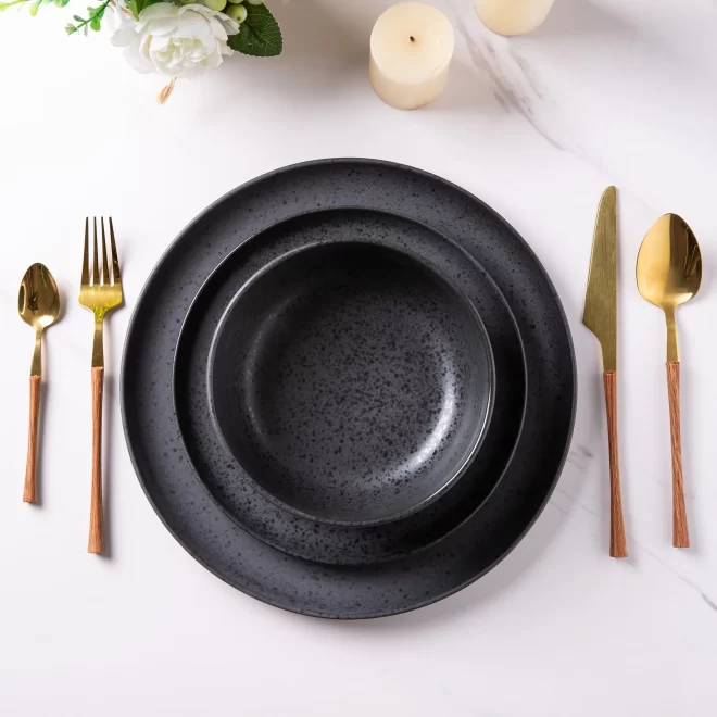 Matte Black Tableware Wholesale, Restaurant Dinnerware Sets-7