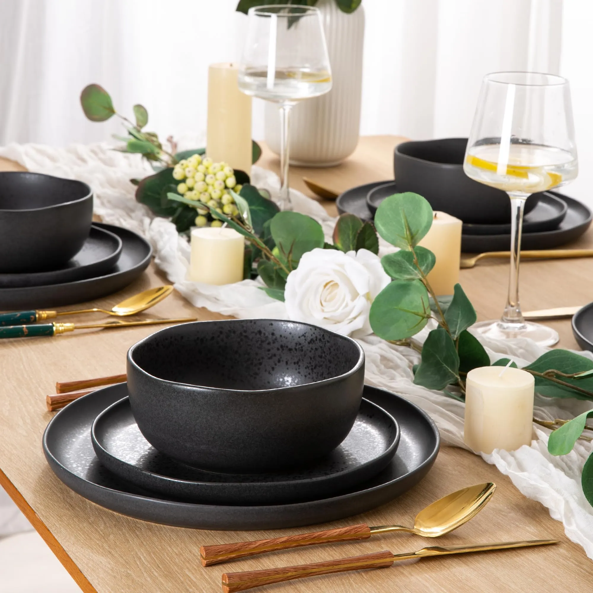 Matte Black Tableware Wholesale, Restaurant Dinnerware Sets-6