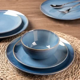 Glossy Blue Bulk Dinnerware Sets, Wholesale Solid Color Tableware