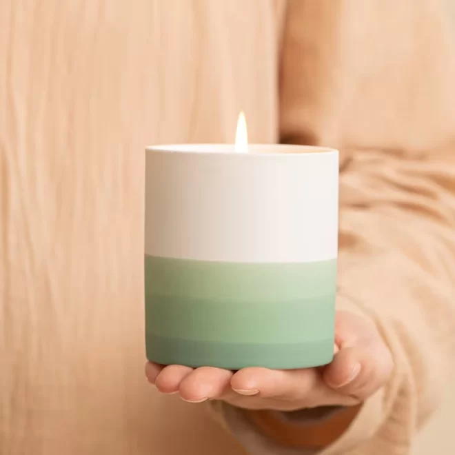 Wholesale Candle Jars With Lids, Gradient Green Candle Jars-4