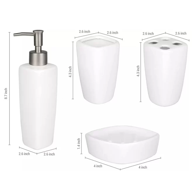Modern White Bathroom Set Wholesale, Ceramic Bath Accessory-3