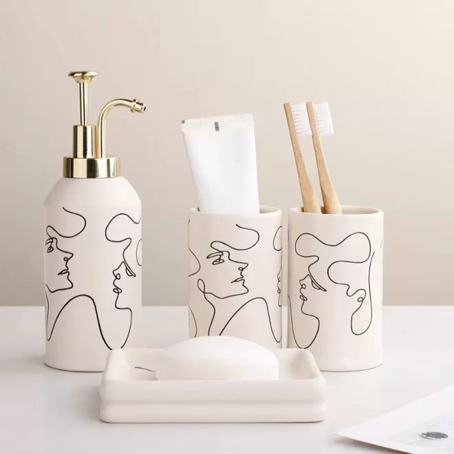 Modern Bathroom Accessories Wholesale with Face Pattern-2