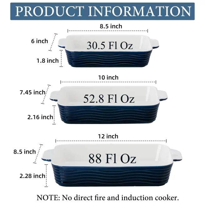Blue Ceramic Cake Baking Pans Wholesale, Custom Bakeware-3