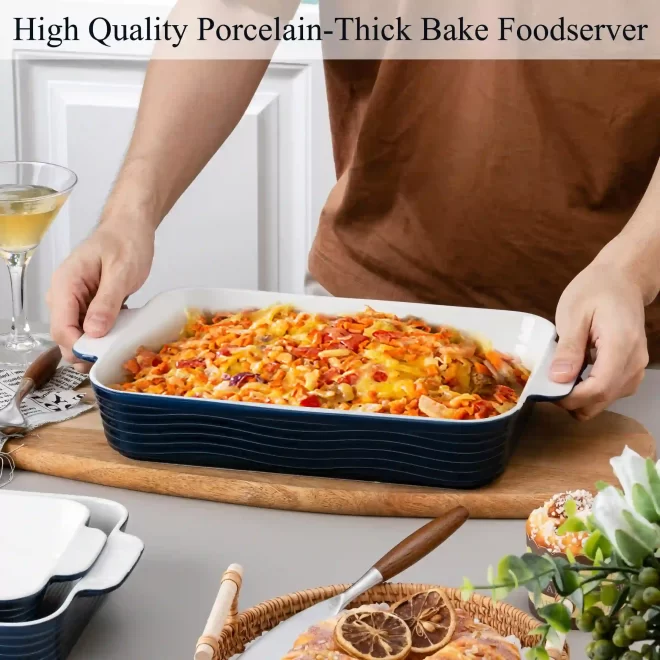 Blue Ceramic Cake Baking Pans Wholesale, Custom Bakeware-2