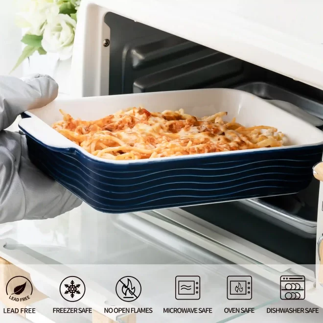Blue Ceramic Cake Baking Pans Wholesale, Custom Bakeware-1