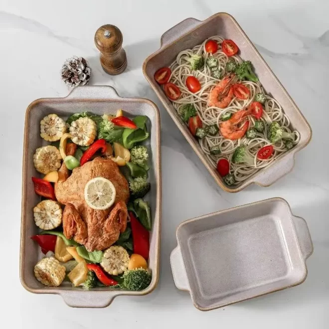 Stoneware Baking Dish Wholesale, 3-Piece Custom Bakeware Set-3