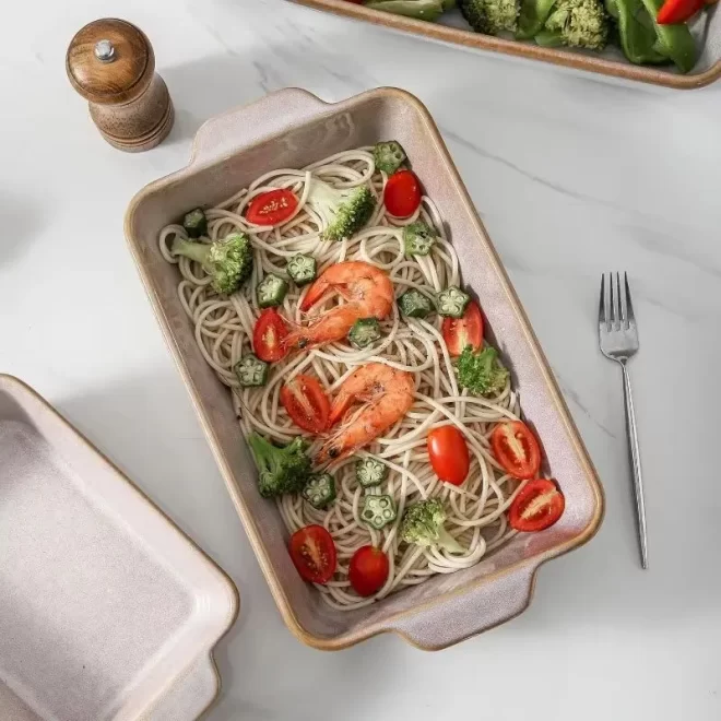 Stoneware Baking Dish Wholesale, 3-Piece Custom Bakeware Set-5