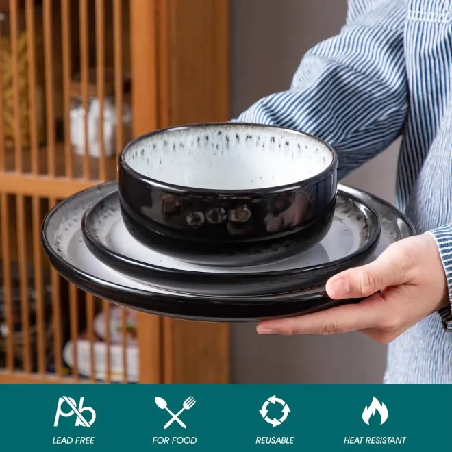 Restaurant Dishware Wholesale, Black & White Crockery Bulk-1