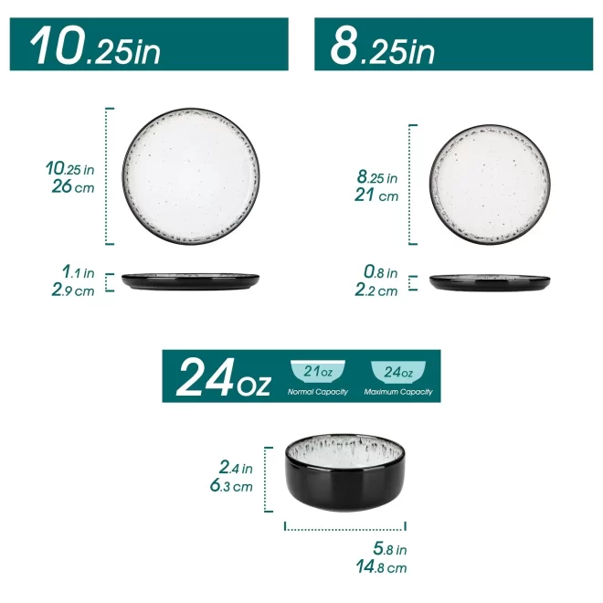 Restaurant Dishware Wholesale, Black & White Crockery Bulk-2