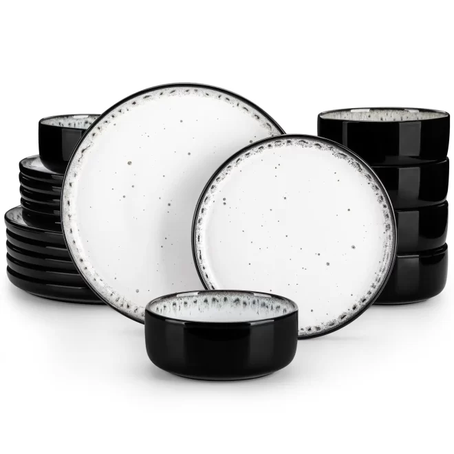 Restaurant Dishware Wholesale, Black & White Crockery Bulk-6