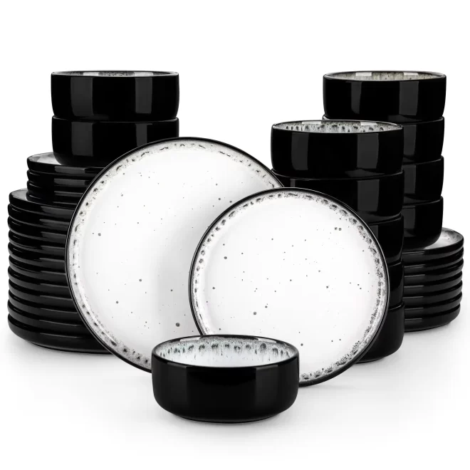 Restaurant Dishware Wholesale, Black & White Crockery Bulk-5