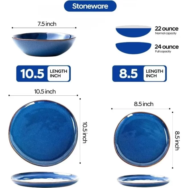 Factory Supply Bulk Dishware, Wholesale Blue Dinnerware Sets-2