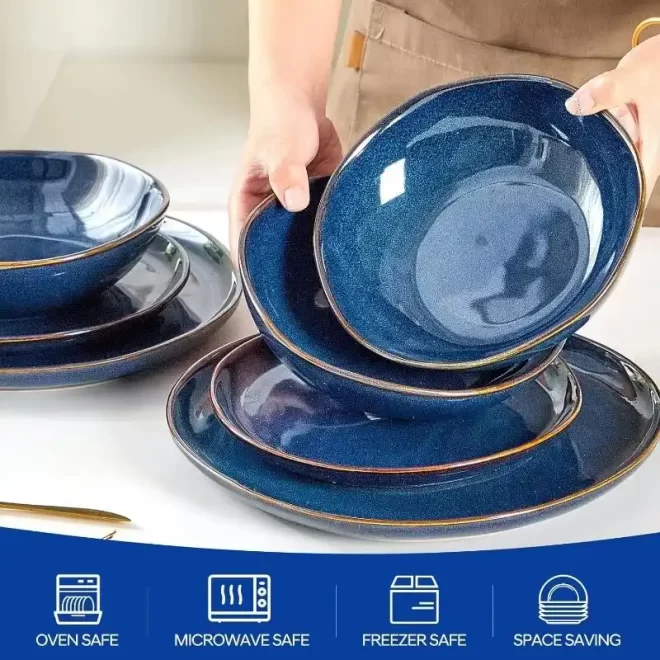 Factory Supply Bulk Dishware, Wholesale Blue Dinnerware Sets-1
