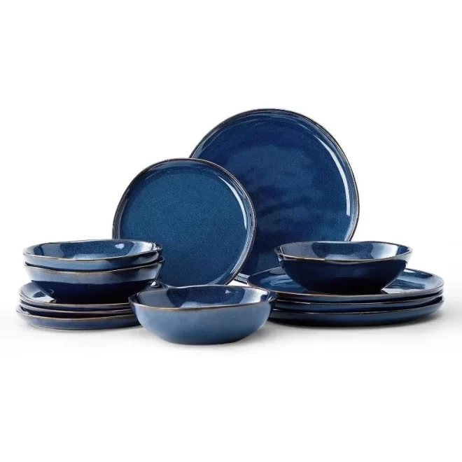 Factory Supply Bulk Dishware, Wholesale Blue Dinnerware Sets-5
