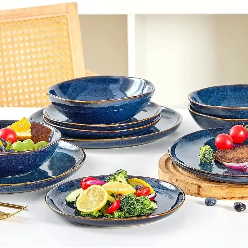Factory Supply Bulk Dishware, Wholesale Blue Dinnerware Sets-6