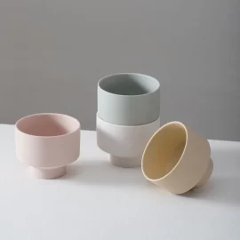Minimalist Matte Candle Container Bulk, Ceramic Custom Candle Vessel Wholesale