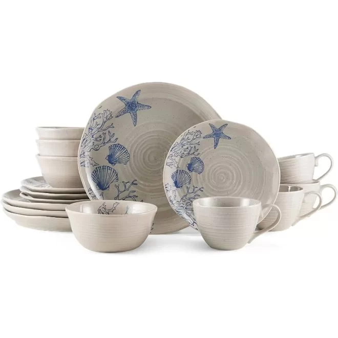 Wholesale Stoneware Plates and Bowls, Ocean Themed Tableware-2