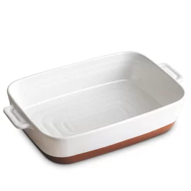 Stoneware Baking Dish Custom, Two-Tone Food Service Baking Pans Wholesale