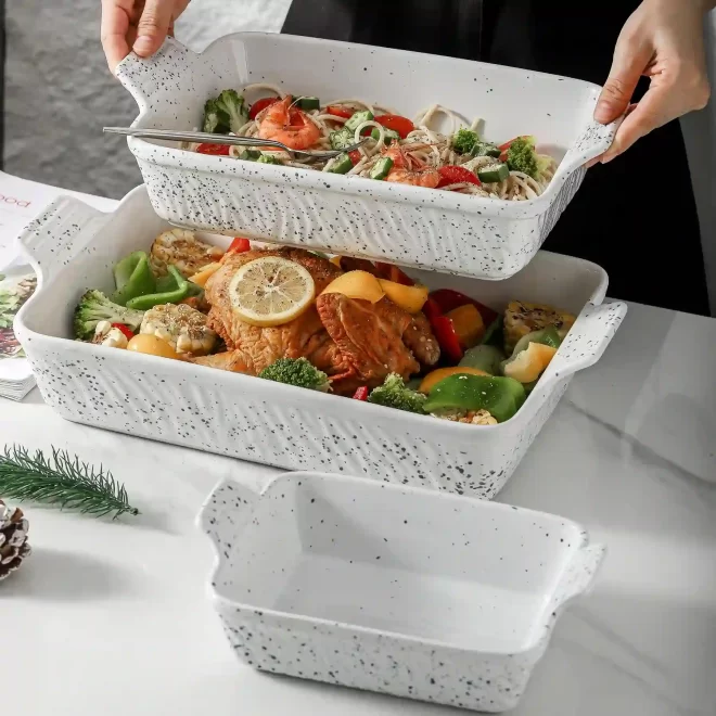 white-baking-dishes-wholesale-with-spotted-texture-stoneware-bakeware-custom-2
