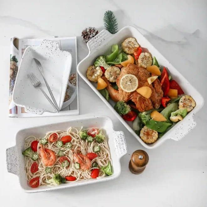white-baking-dishes-wholesale-with-spotted-texture-stoneware-bakeware-custom-6