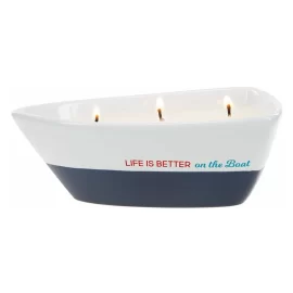 Boat-Shaped Candle Bowls Bulk, Ceramic Candle Containers