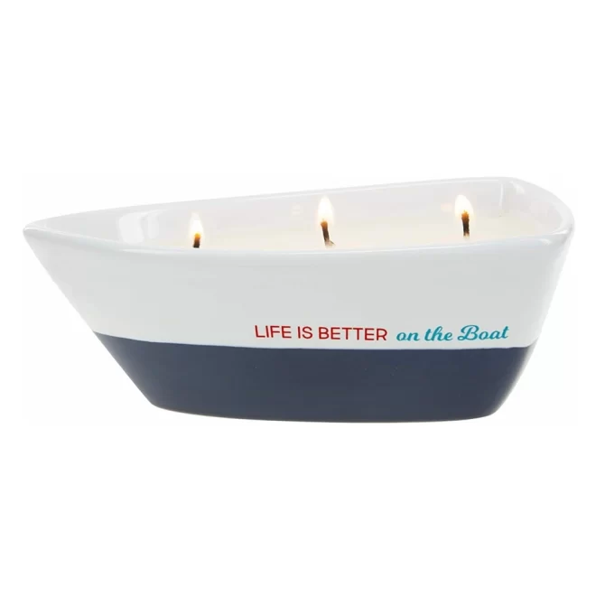 Boat-Shaped Candle Bowls Bulk, Ceramic Candle Containers-1