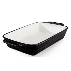 Black Rectangular Baking Pan Wholesale, Custom Ceramic Kitchen Bakeware