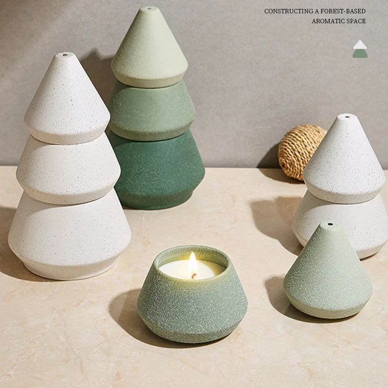 Stackable Pine Tree Containers For Candles Bulk Wholesale-1
