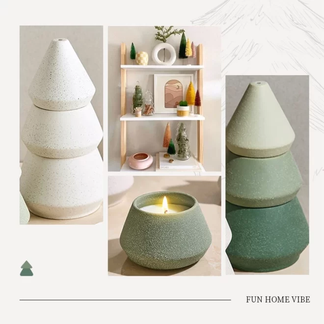 Stackable Pine Tree Containers For Candles Bulk Wholesale-5