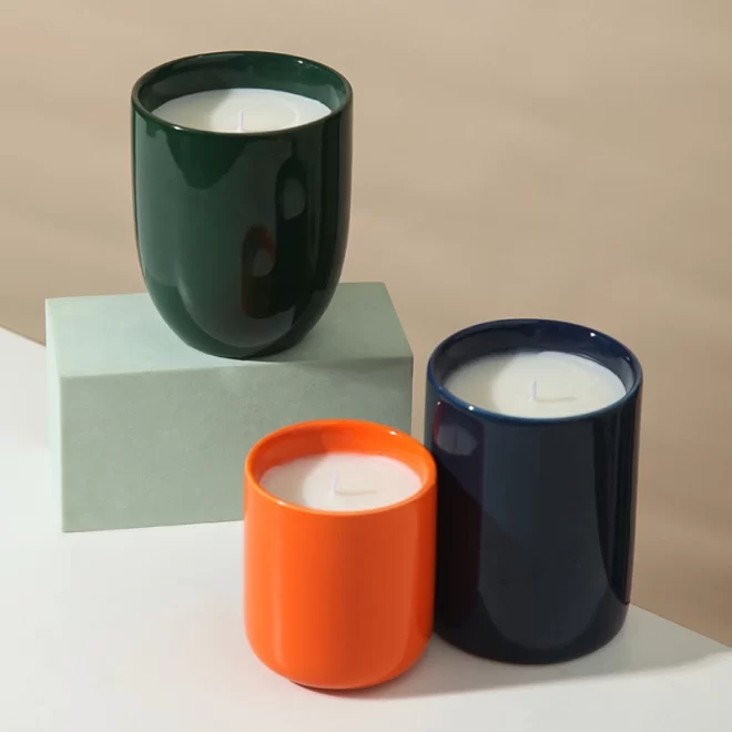 卸売豪華なキャンドル容器、鮮やかな色のセラミックジャー-4
