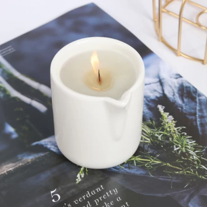 Ceramic Massage Candle Containers Wholesale With Spouts-3