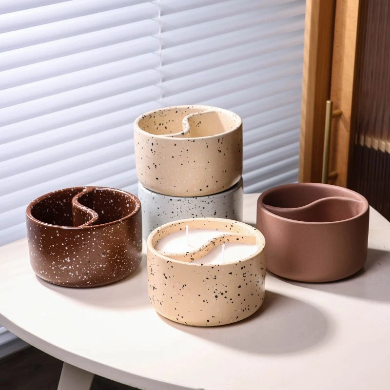 ユニークなキャンドル容器卸売、陰陽2芯キャンドルジャー-6