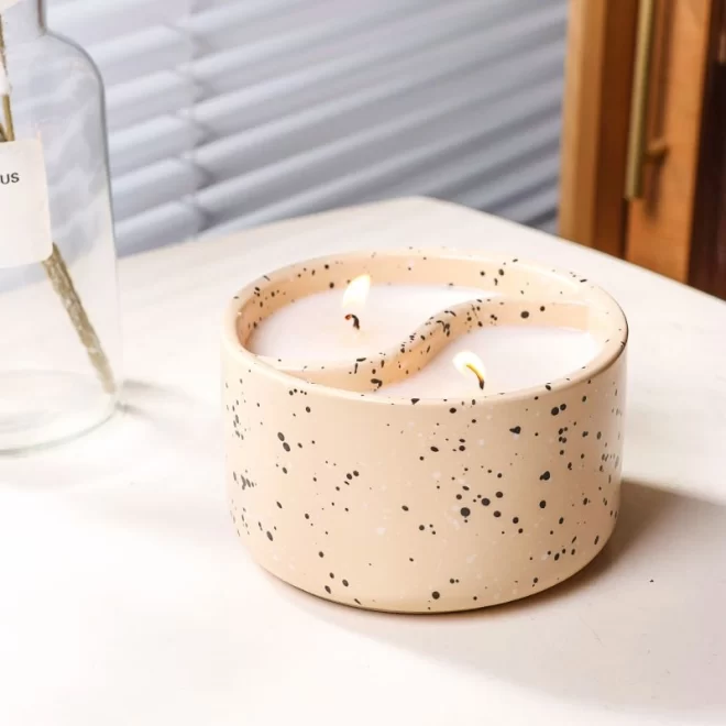 ユニークなキャンドル容器卸売、陰陽2芯キャンドルジャー-2