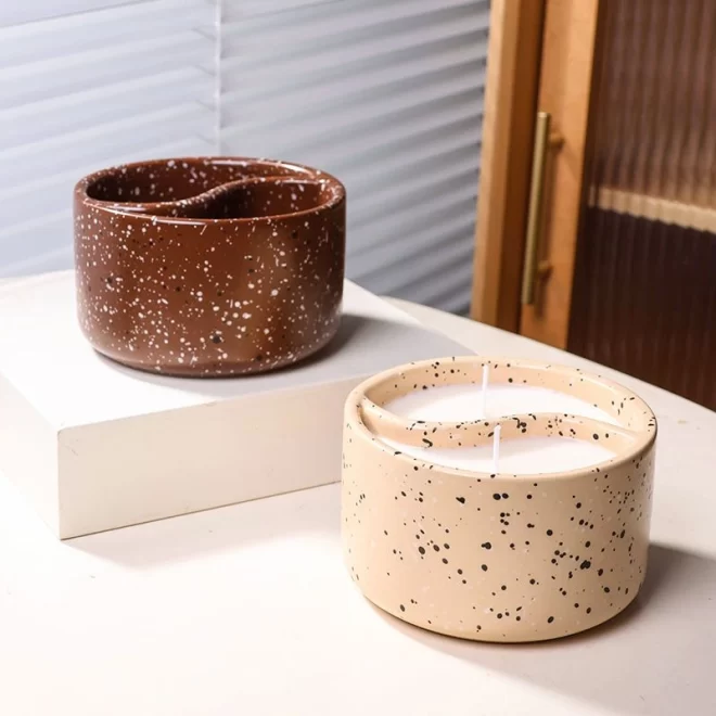 ユニークなキャンドル容器卸売、陰陽2芯キャンドルジャー-1