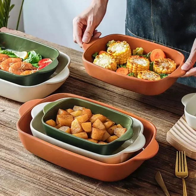 3-Piece Baking Dishes Set Wholesale, Ceramic Bakeware Supply-4