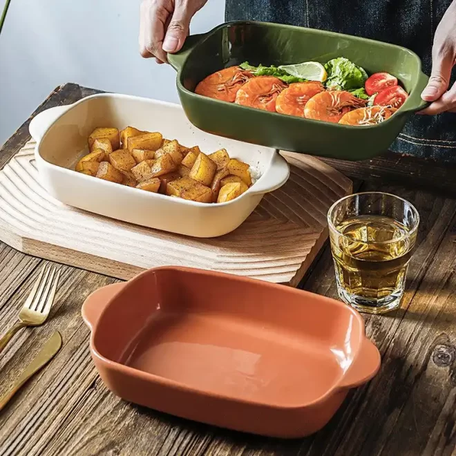 3-Piece Baking Dishes Set Wholesale, Ceramic Bakeware Supply-2