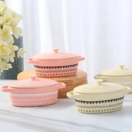 Bohemian Customized Casserole Dish With Lid, Ceramic Baking Pan Wholesale