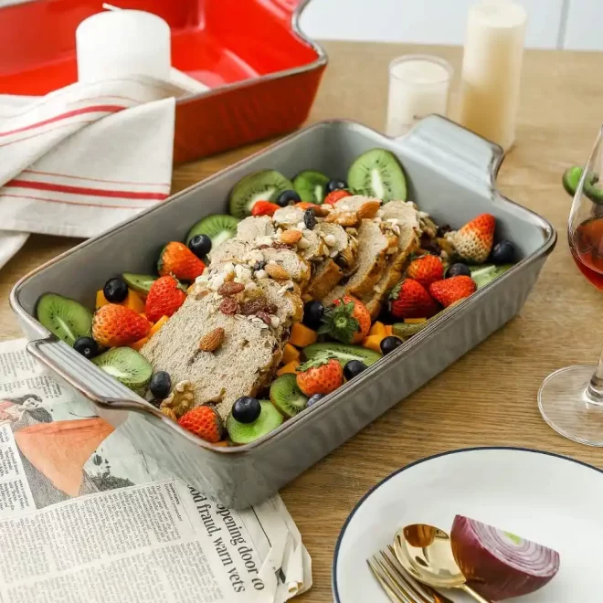 Ripple Texture Wholesale Baking Dish, Ceramic Kitchenware
