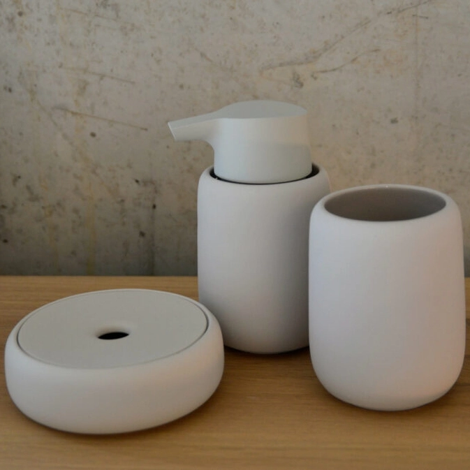 Matte White Bathroom Set Wholesale, Elegant Design Accessory-1