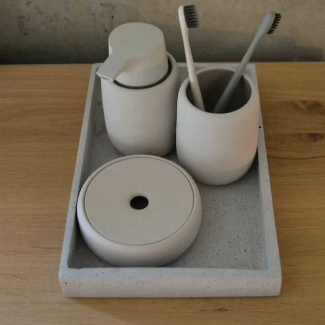 Matte White Bathroom Set Wholesale, Elegant Design Accessory-2