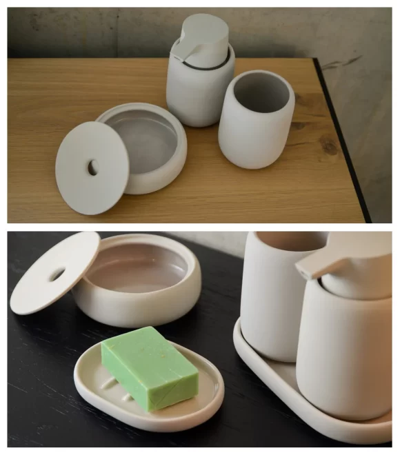 Matte White Bathroom Set Wholesale, Elegant Design Accessory-5