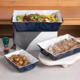 Custom Rectangular Baking Pan, Wholesale Ceramic Bakeware